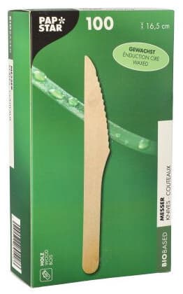 Papstar Holz-Messer , Pure, , Gewachst, Länge: 165 Mm