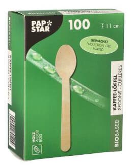 Papstar Holz-Kaffeelöffel , Pure, , Gewachst, Länge: 110 Mm