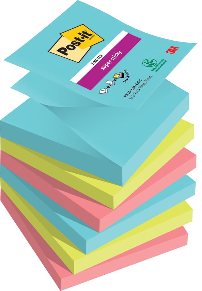 Post-It Haftnotizen Super Sticky Z-Notes, 76 X 76 Mm, Cosmic