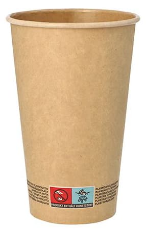Papstar Papp-Trinkbecher , Pure, , 0,4 L, Braun