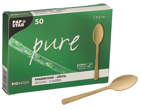 Papstar Fingerfood-Löffel , Pure, , 95 Mm, Natur