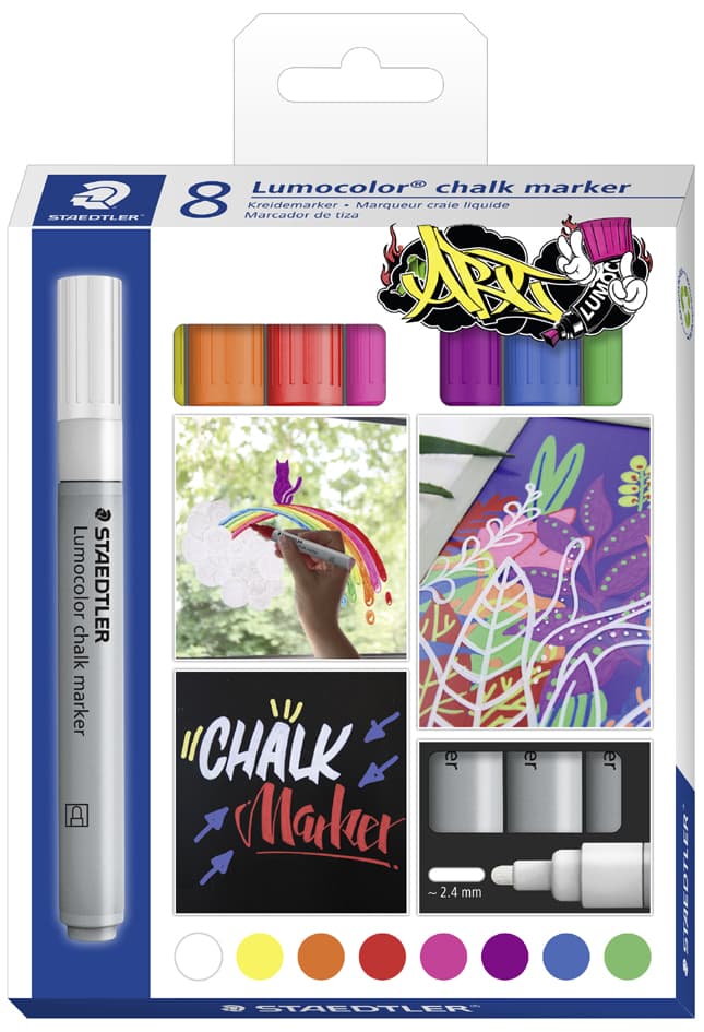 Staedtler Kreidemarker Lumocolor Chalk Marker, 8er Etui
