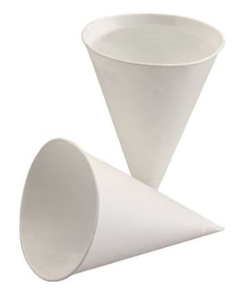 Papstar Spitzbecher, Aus Zuckerrohrpapier, Weiß, 100 Ml