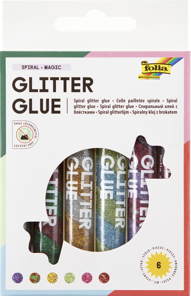 Folia Glitzerkleber , Glitterglue Spiral Magic, , Sortiert