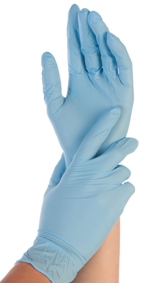 Hygonorm Nitril-Handschuh Safe Fit, L, Blau, Puderfrei