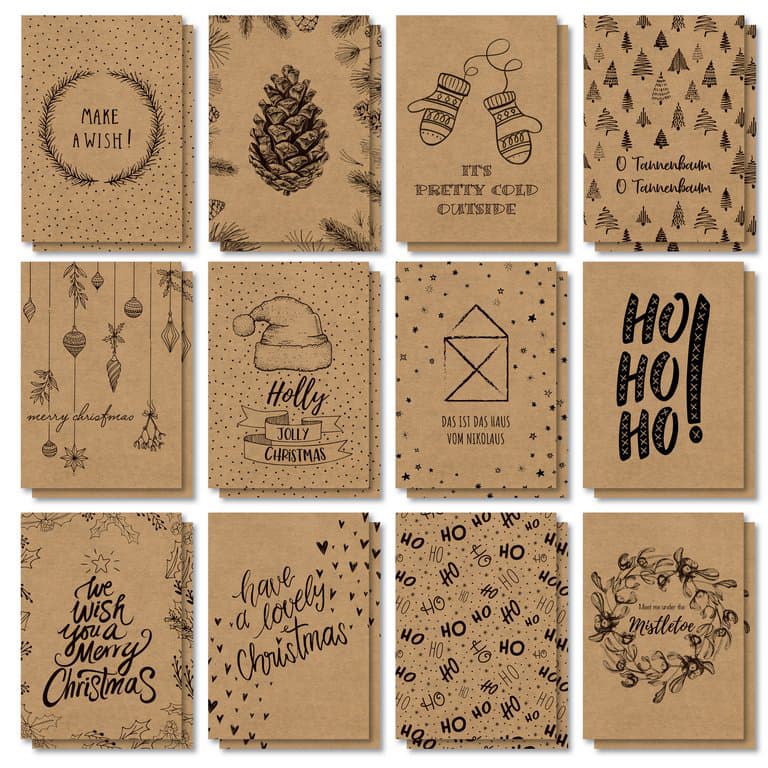 Sigel Weihnachts-Postkarten-Set , Natural Christmas, , Din A6