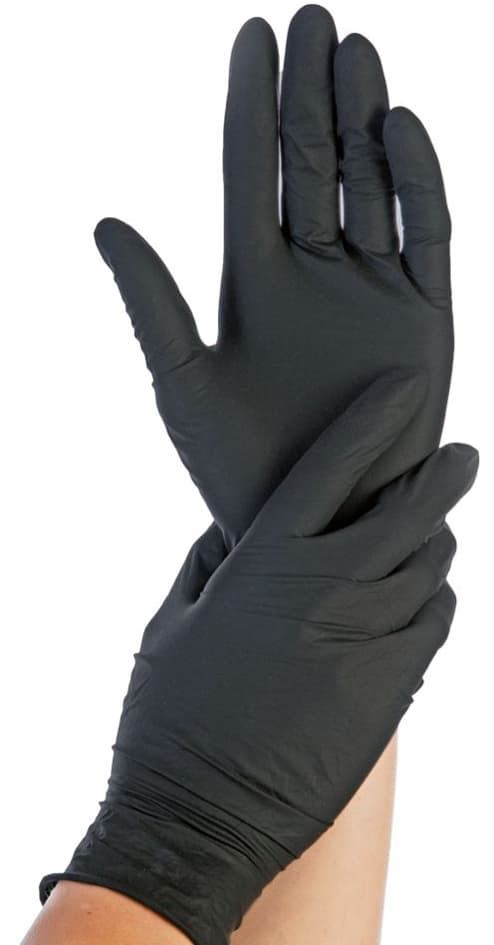 Hygonorm Nitril-Handschuh Safe Fit, L, Schwarz, Puderfrei