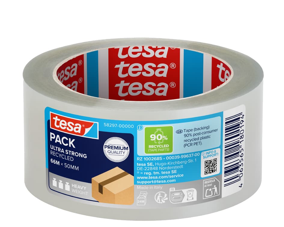 Tesapack Verpackungsklebeband Ultra Strong Recycled, 50 Mm