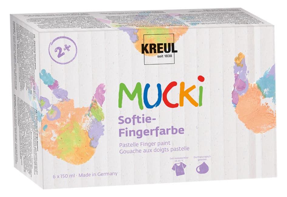 Kreul Softie-Fingerfarbe , Mucki, , 150 Ml, 6er-Set