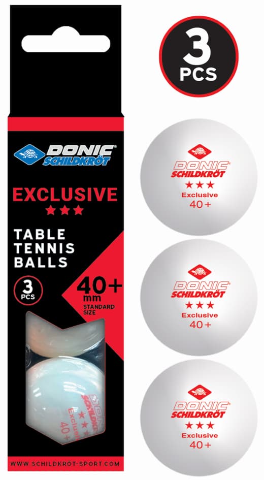Donic Schildkröt Tischtennisball Exclusive ***, Weiß