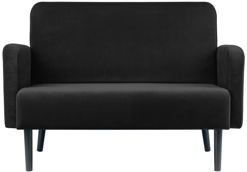 Paperflow 2-Sitzer Sofa Lisboa, Samtbezug, Schwarz