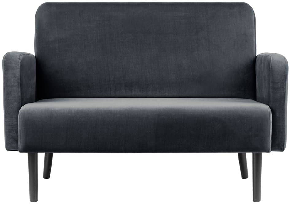 Paperflow 2-Sitzer Sofa Lisboa, Samtbezug, Anthrazit