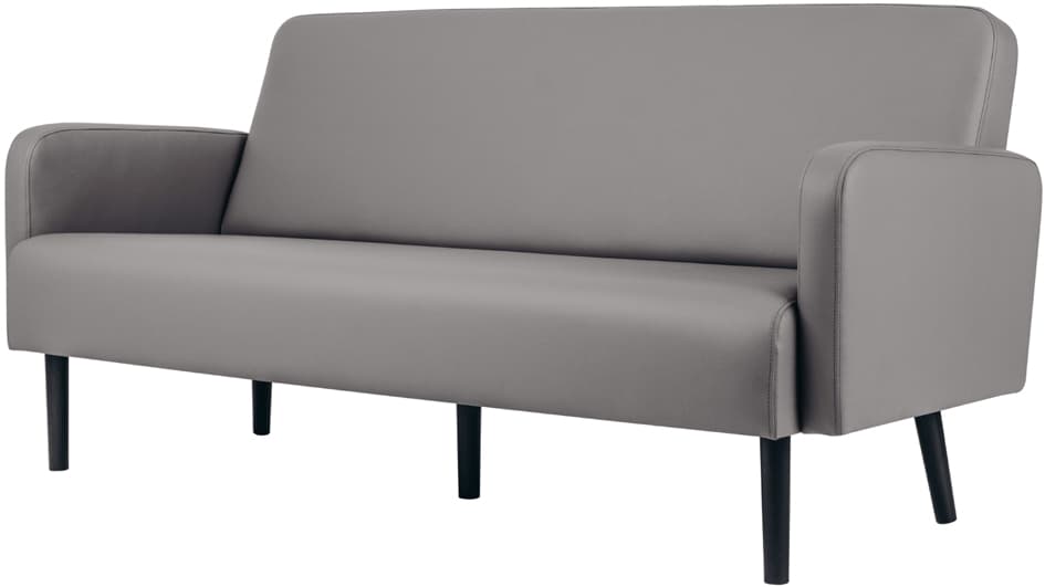 Paperflow 3-Sitzer Sofa Lisboa, Kunstlederbezug, Grau