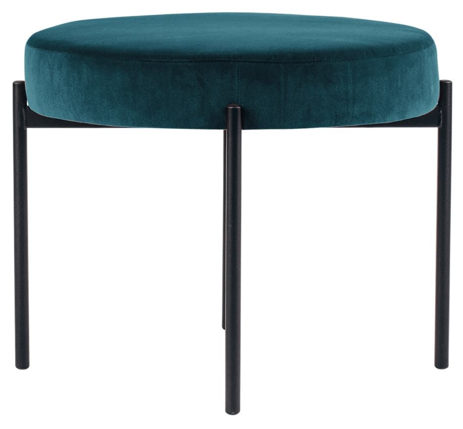 Paperflow Hocker Gaia, Rund, Samtbezug, Grün