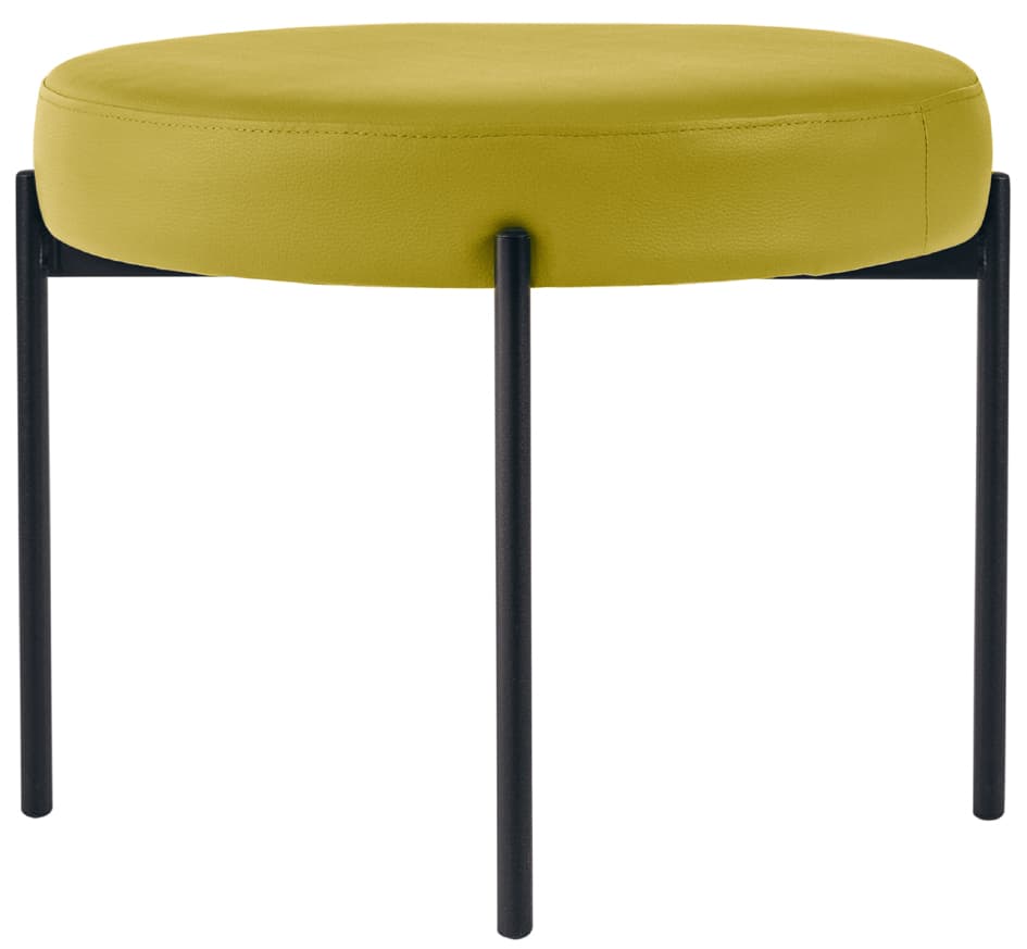 Paperflow Hocker Gaia, Rund, Kunstlederbezug, Grün