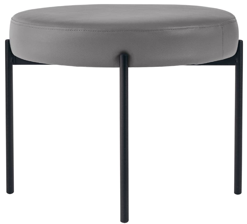 Paperflow Hocker Gaia, Rund, Kunstlederbezug, Mausgrau