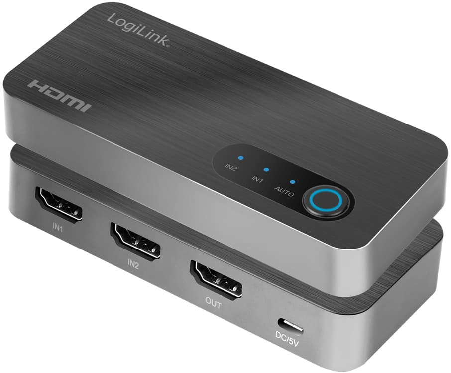 Logilink 8k/60 Hz Hdmi-Switch, 2 X 1-Fach, Schwarz