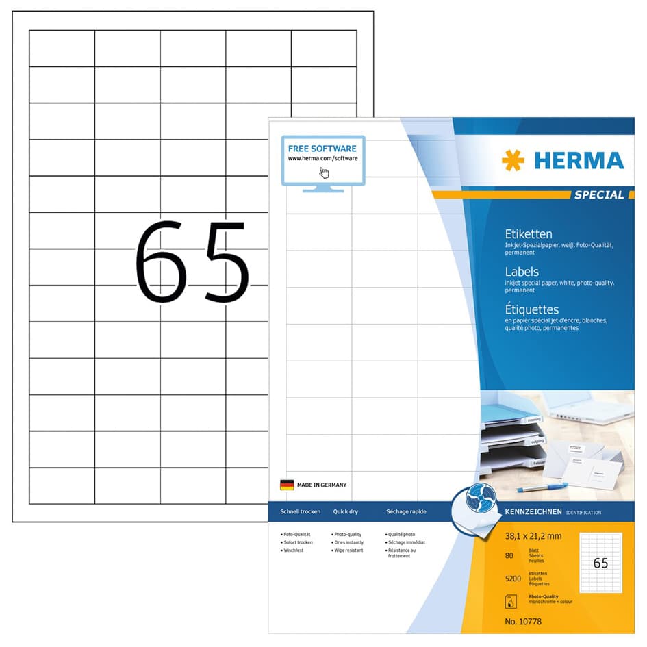 Herma Inkjet-Etiketten, 96 X 139,7 Mm, Weiß