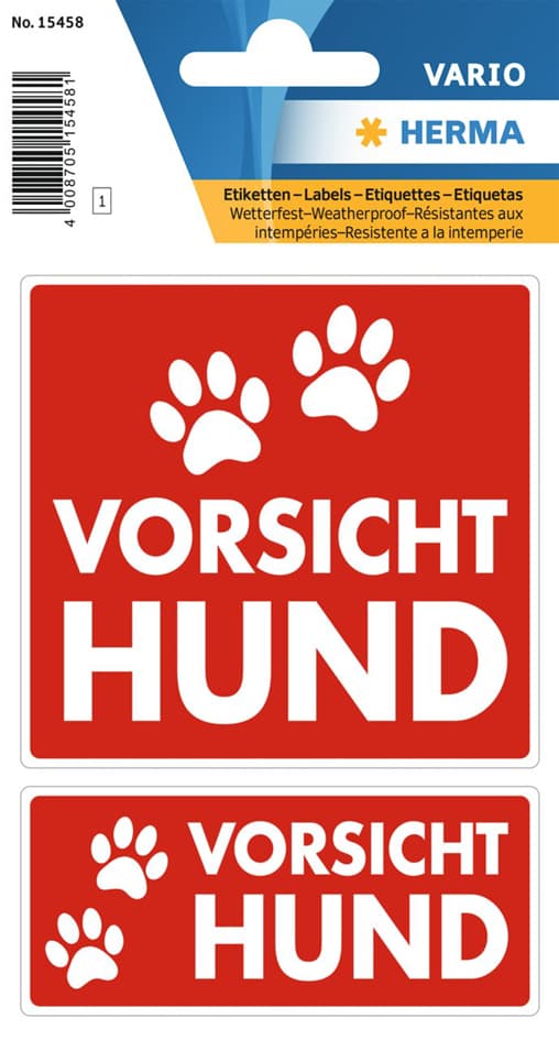 Herma Hinweisetiketten , Vorsicht Hund,
