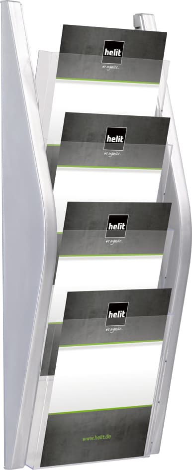 Helit 4er Wand-Prospekthalter , The Arc, , Din A5 Hoch, Silber