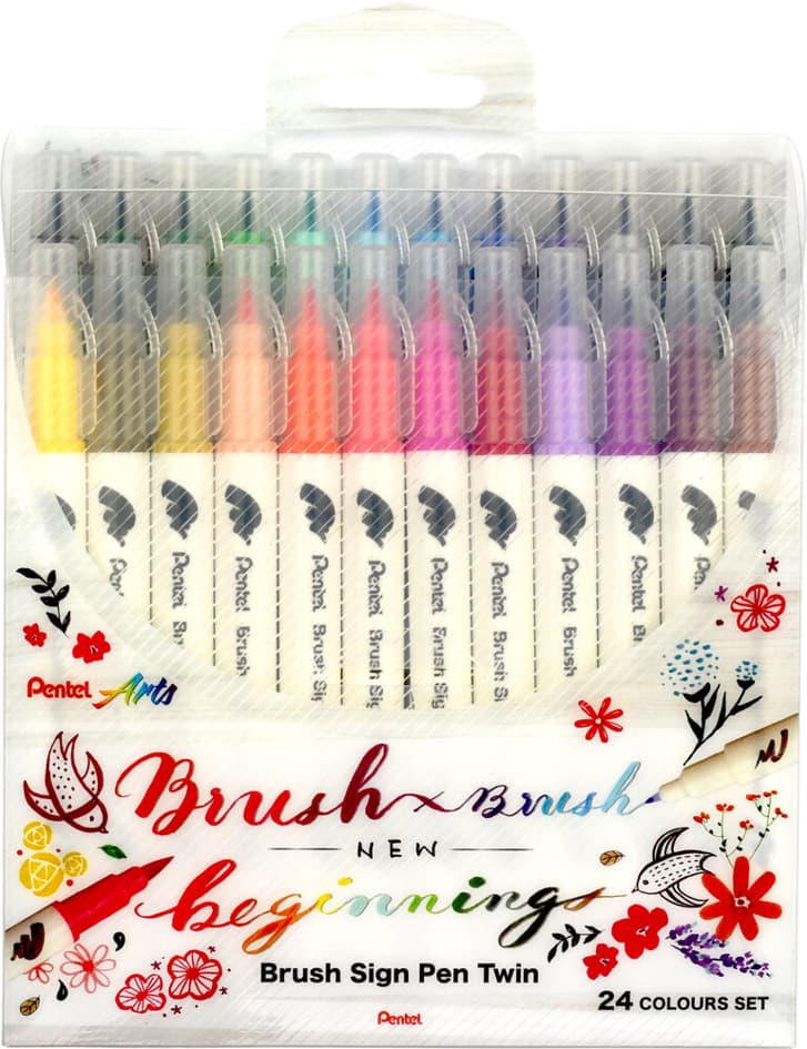 Pentelarts Brushsignpen Pinselstift Twin, 24er Set