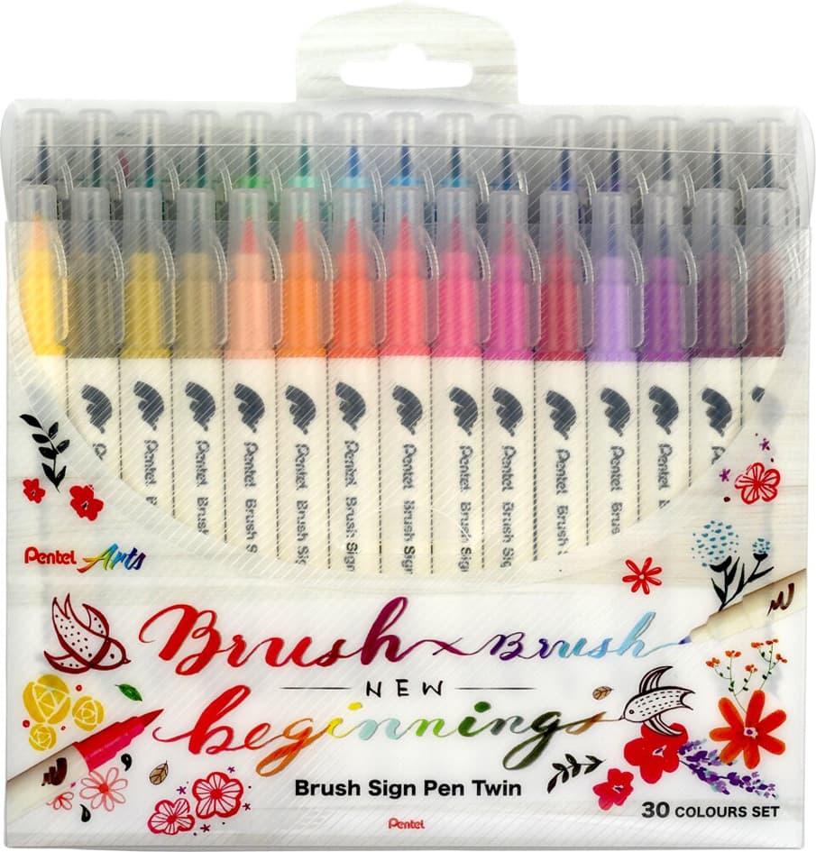 Pentelarts Brushsignpen Pinselstift Twin, 30er Set