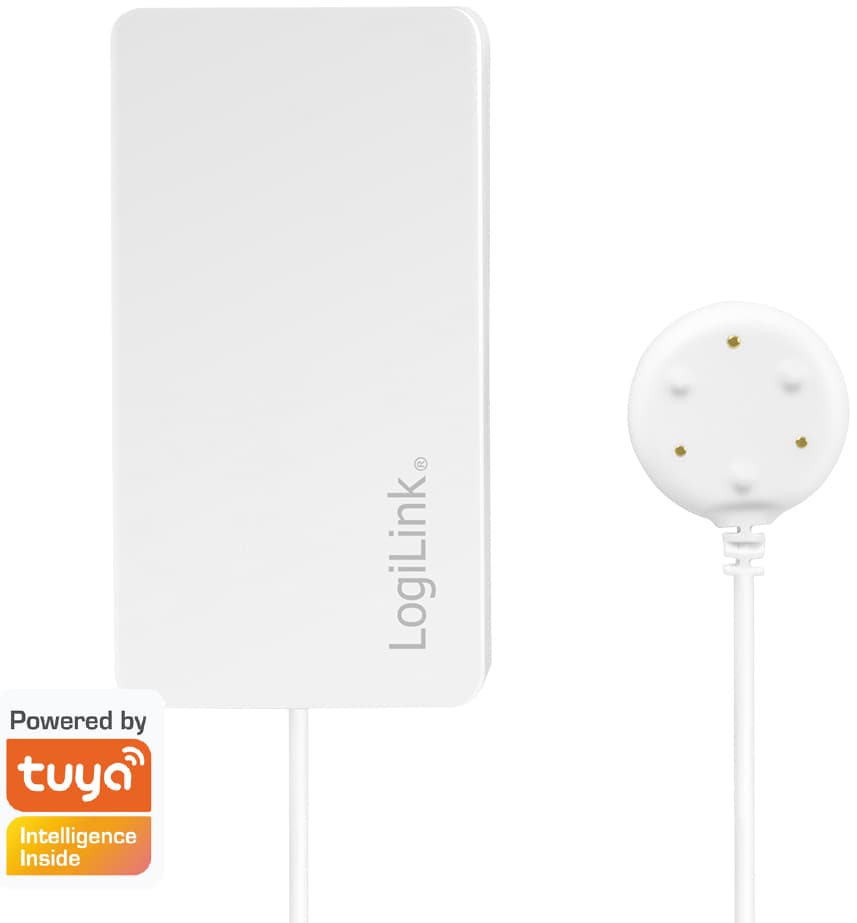 Logilink Wi-Fi Smart Wasserlecksensor, Tuya Kompatibel, Weiß