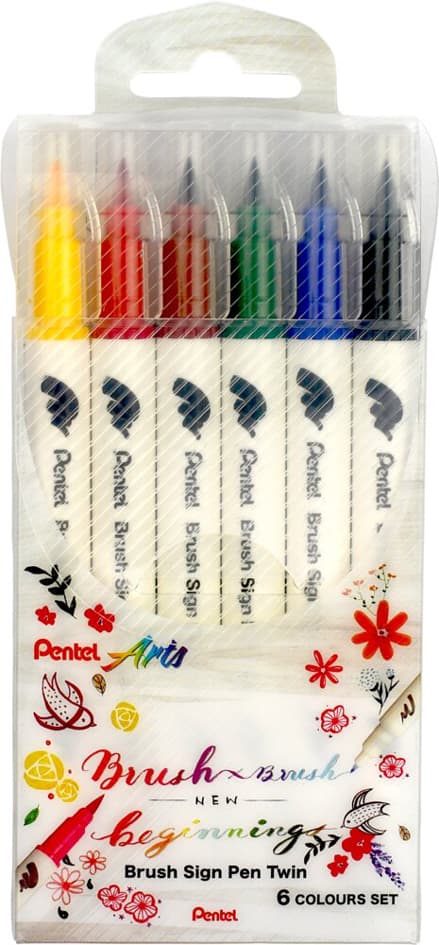 Pentelarts Brushsignpen Pinselstift Twin, 6er Set