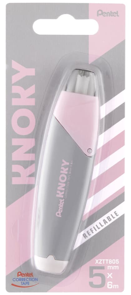 Pentel Mehrweg-Korrekturroller Knoky, 5 Mm X 6 M, Grau