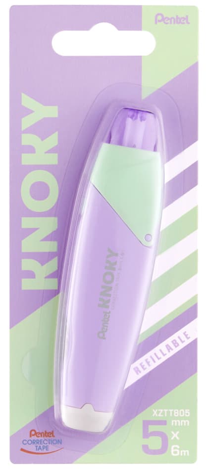 Pentel Mehrweg-Korrekturroller Knoky, 5 Mm X 6 M, Violett
