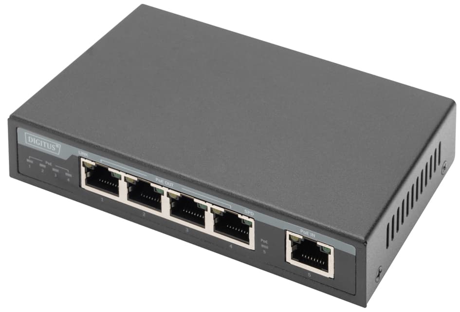 Digitus Gigabit 4ppoe Indoor Extender, 4-Port, 802.3at, 60 W