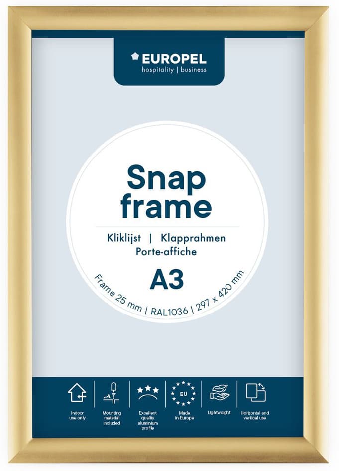 Europel Plakatrahmen Premium, Din A3, 25 Mm, Gold