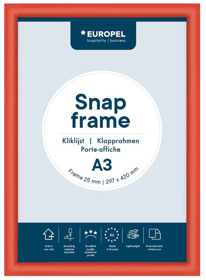 Europel Plakatrahmen Premium, Din A4, 25 Mm, Rot