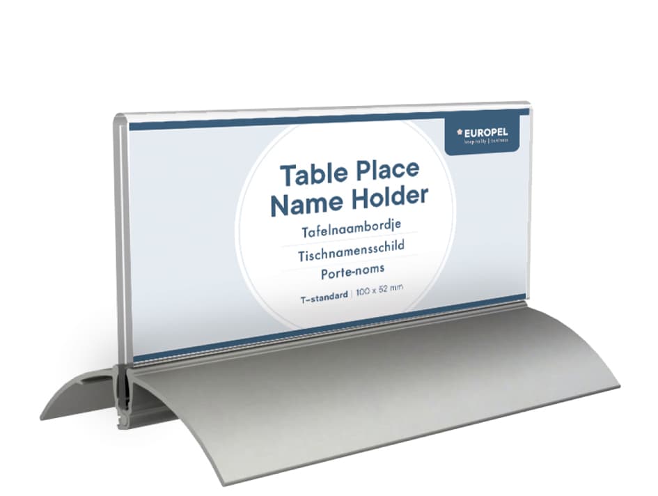 Europel Tisch-Namenschild, 105 X 297 Mm, Aluminiumsockel