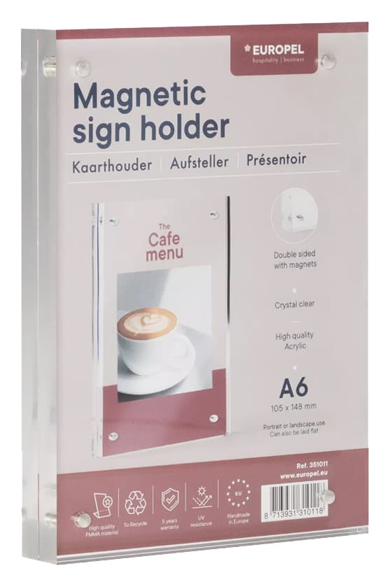 Europel Tischaufsteller Luxe, Din A6 Hoch, Gerade