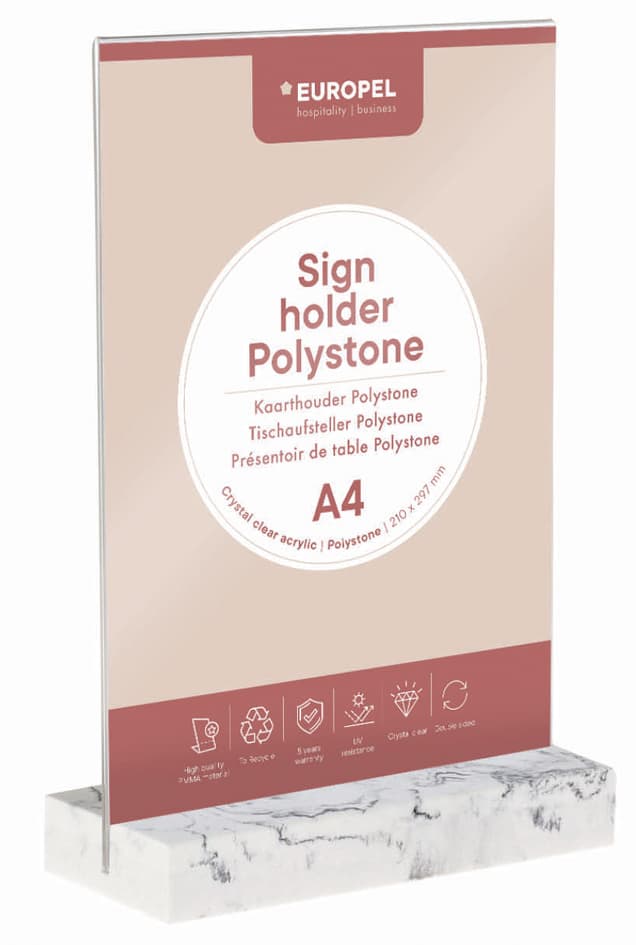 Europel Tischaufsteller, Din A5 Hoch, Polystone Anthrazit