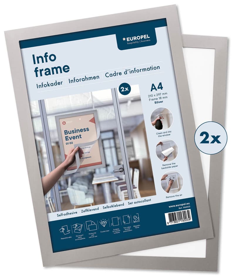 Europel Magnetrahmen Info Frame, Din A4, Silber