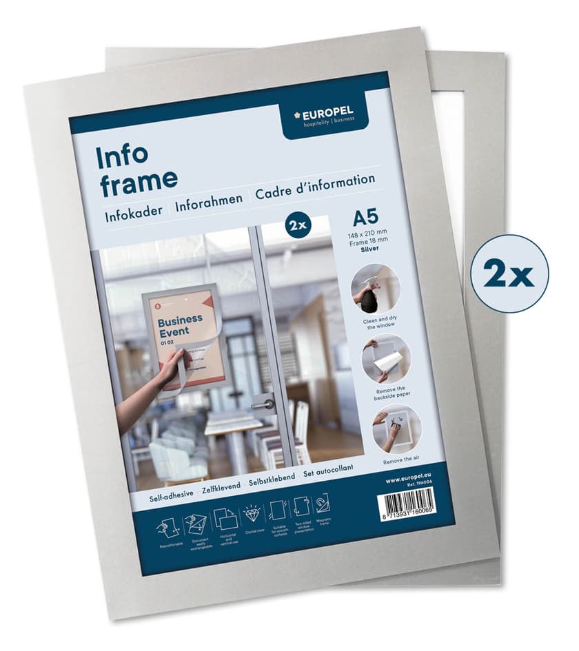 Europel Magnetrahmen Info Frame, Din A5, Silber