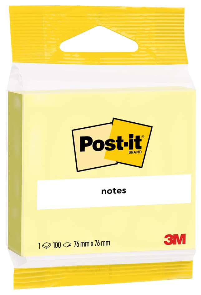 Post-It Haftnotizen Notes, 76 X 76 Mm, Gelb, Blister