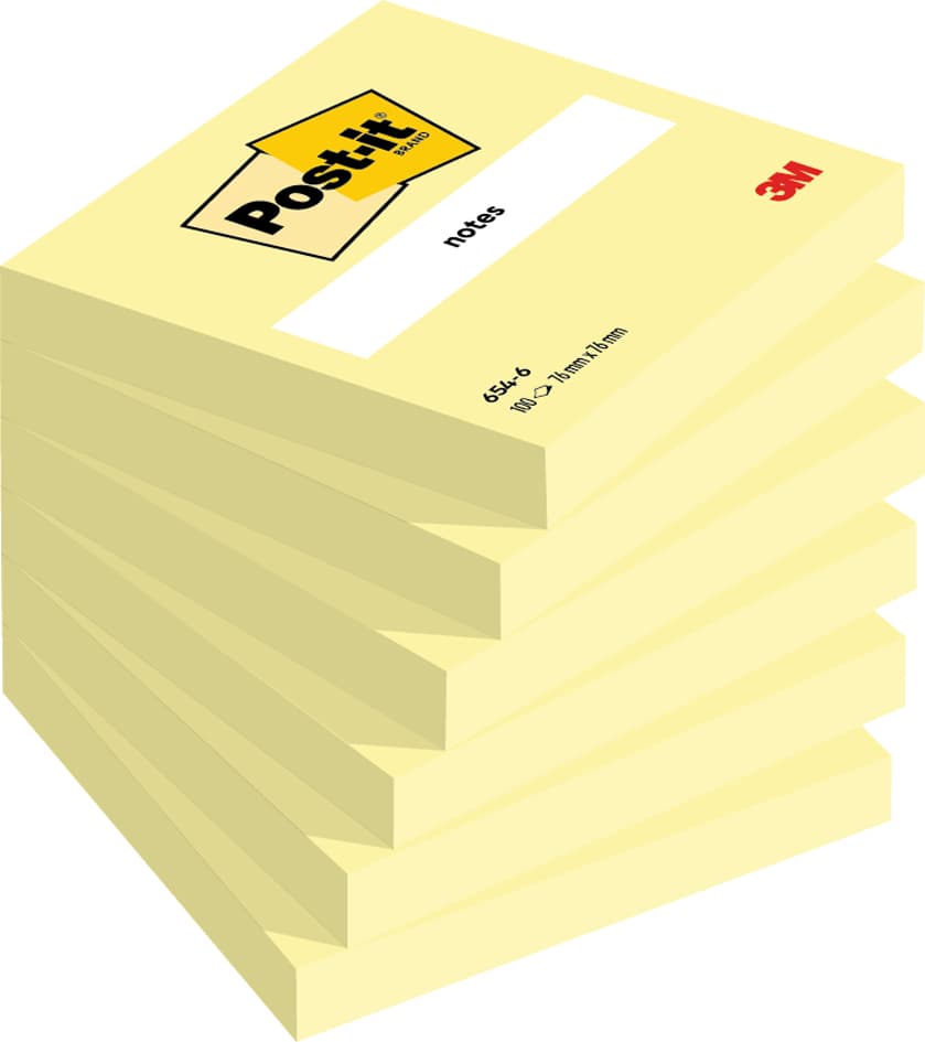 Post-It Haftnotizen Notes, 76 X 76 Mm, Foliert, Gelb