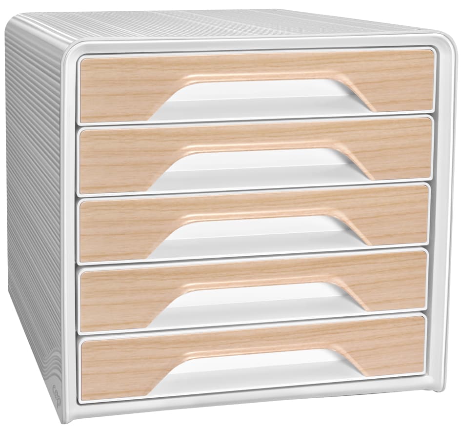 Cep Schubladenbox Smoove Silva, 5 Schübe, Weiß/Buche