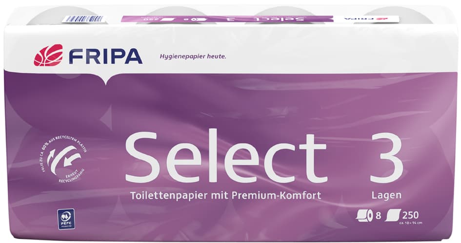 Fripa Toilettenpapier Select, 3-Lagig, Hochweiß
