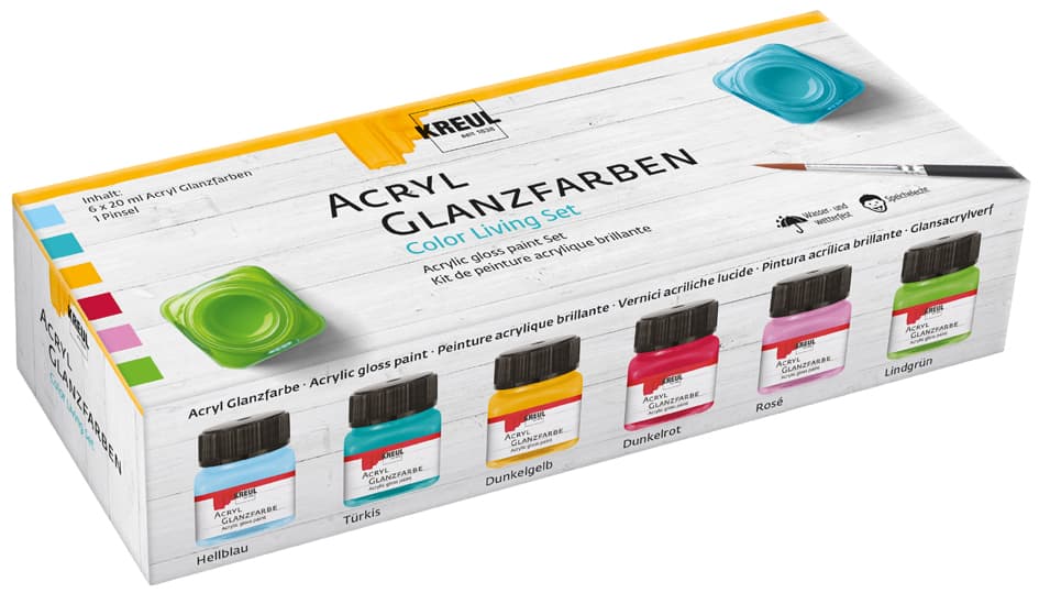 Kreul Acryl-Glanzfarbe, Color Living-Set 6 X 20 Ml