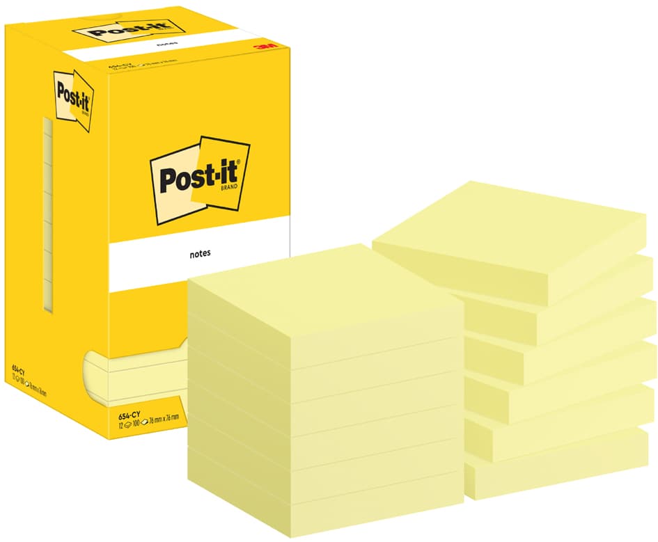 Post-It Haftnotizen Notes, 51 X 38 Mm, Gelb