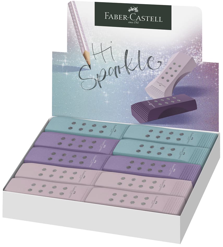Faber-Castell Kunststoff-Radierer Rollon Sparkle, Sortiert
