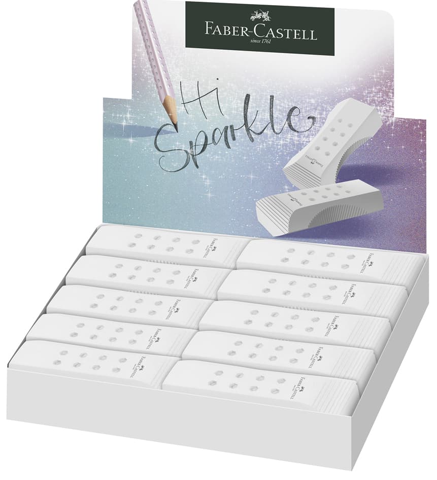 Faber-Castell Kunststoff-Radierer Rollon Sparkle, Weiß