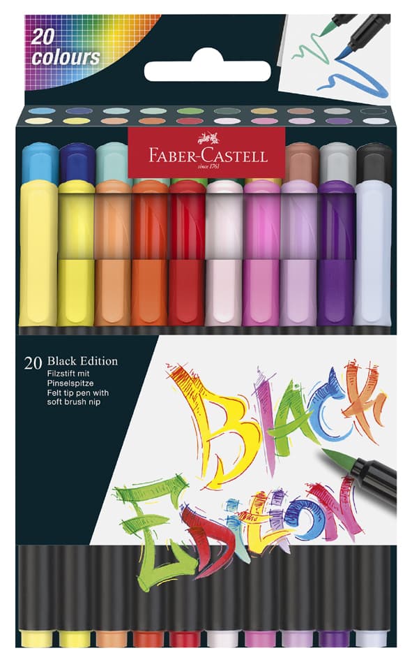 Faber-Castell Fasermaler Black Edition, 20er Etui
