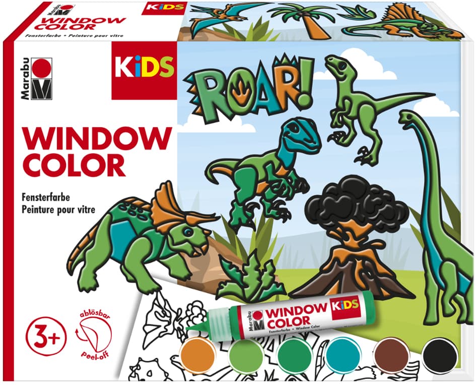 Marabu Kids Window Color-Set , Dinosaurier, , 6 X 25 Ml