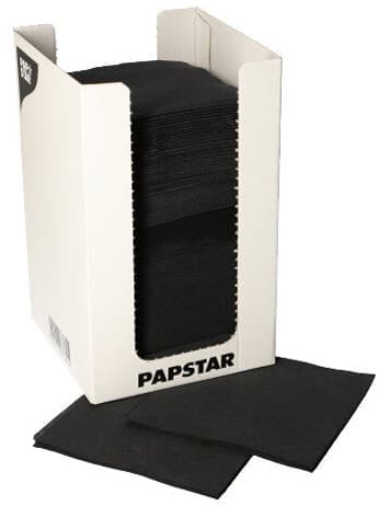Papstar Cocktail-Servietten , Punto, , 200 X 200 Mm, Schwarz