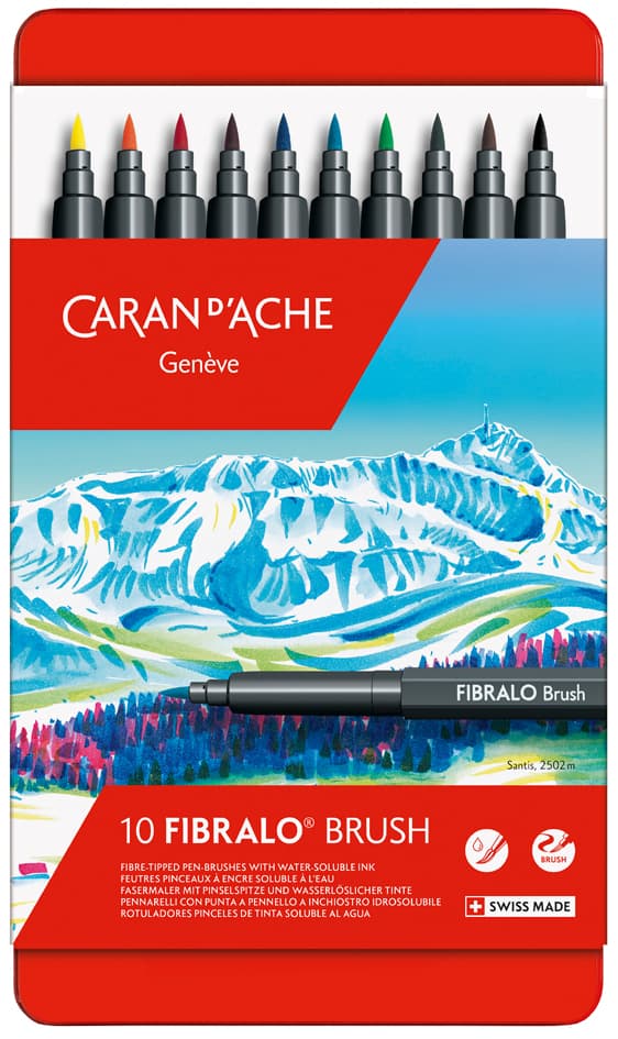 Caran D, Ache Fasermaler Fibralo Brush, 10er Metalletui
